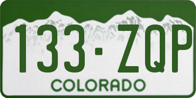 CO license plate 133ZQP