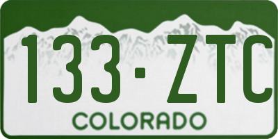 CO license plate 133ZTC