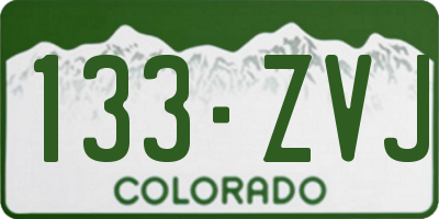 CO license plate 133ZVJ