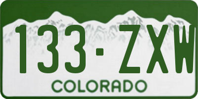 CO license plate 133ZXW