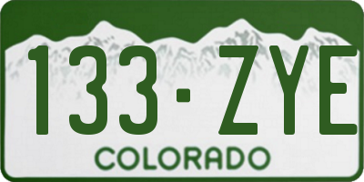 CO license plate 133ZYE