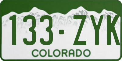 CO license plate 133ZYK