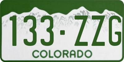 CO license plate 133ZZG