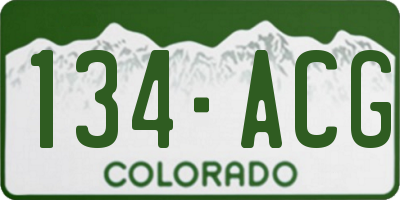 CO license plate 134ACG