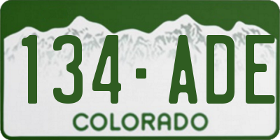 CO license plate 134ADE