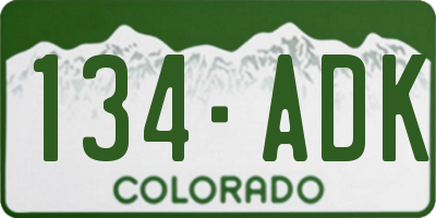 CO license plate 134ADK