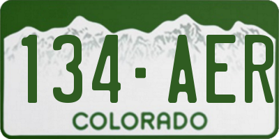 CO license plate 134AER