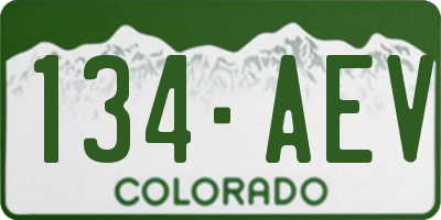 CO license plate 134AEV