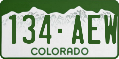 CO license plate 134AEW