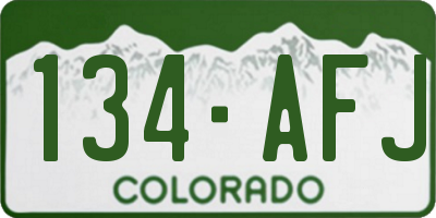 CO license plate 134AFJ