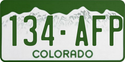 CO license plate 134AFP