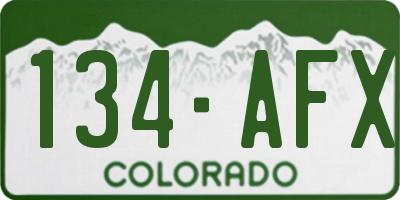 CO license plate 134AFX