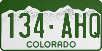 CO license plate 134AHQ
