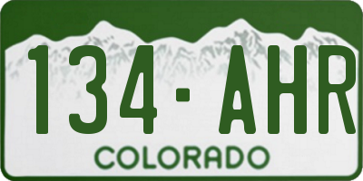 CO license plate 134AHR