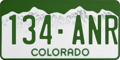 CO license plate 134ANR