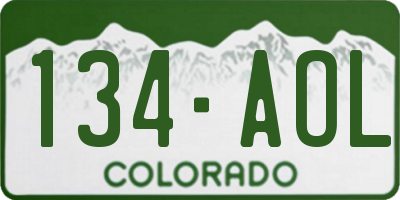 CO license plate 134AOL