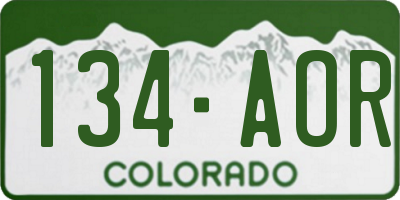CO license plate 134AOR