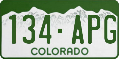 CO license plate 134APG