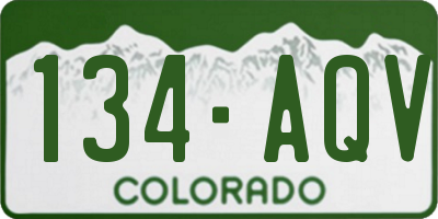 CO license plate 134AQV
