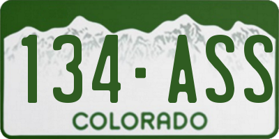CO license plate 134ASS
