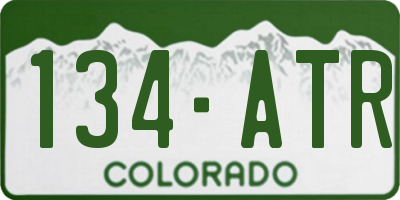 CO license plate 134ATR