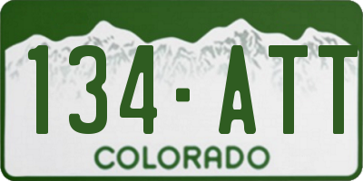 CO license plate 134ATT