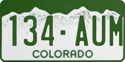 CO license plate 134AUM