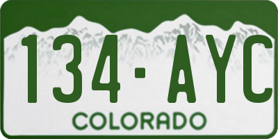 CO license plate 134AYC