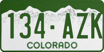 CO license plate 134AZK