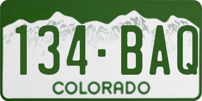 CO license plate 134BAQ