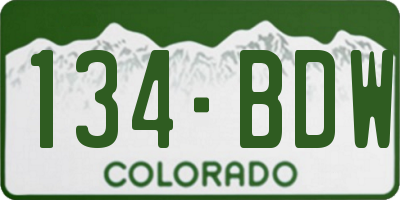 CO license plate 134BDW