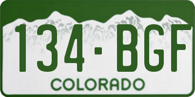 CO license plate 134BGF