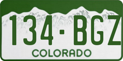 CO license plate 134BGZ