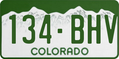 CO license plate 134BHV