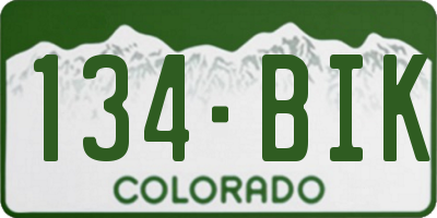CO license plate 134BIK