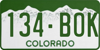CO license plate 134BOK