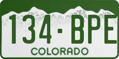 CO license plate 134BPE