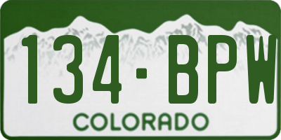CO license plate 134BPW
