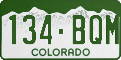 CO license plate 134BQM