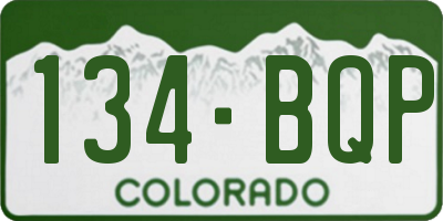 CO license plate 134BQP
