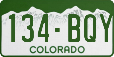 CO license plate 134BQY