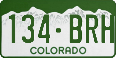 CO license plate 134BRH