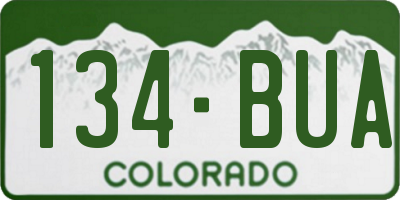 CO license plate 134BUA