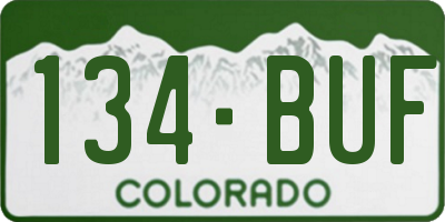 CO license plate 134BUF