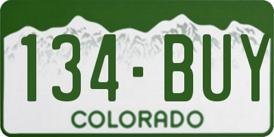 CO license plate 134BUY