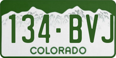 CO license plate 134BVJ