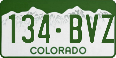 CO license plate 134BVZ