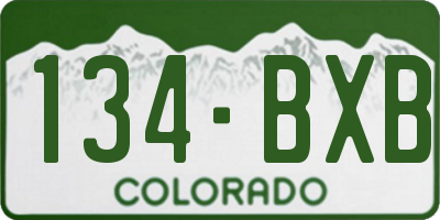 CO license plate 134BXB