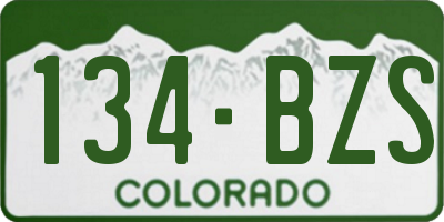CO license plate 134BZS