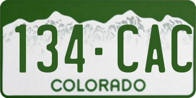 CO license plate 134CAC